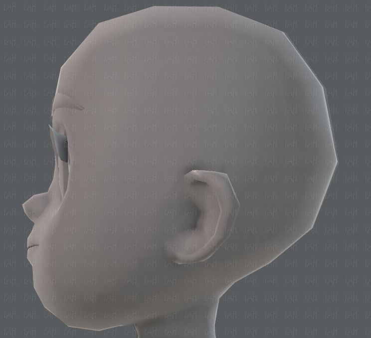 Base mesh girl characterV05 Low-poly 3D model_39