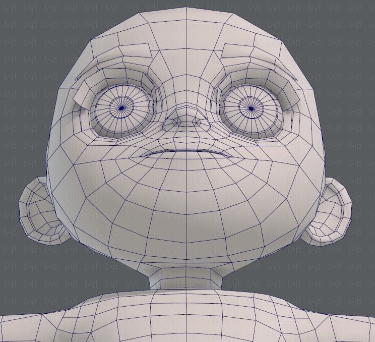 Base mesh girl characterV05 Low-poly 3D model_44