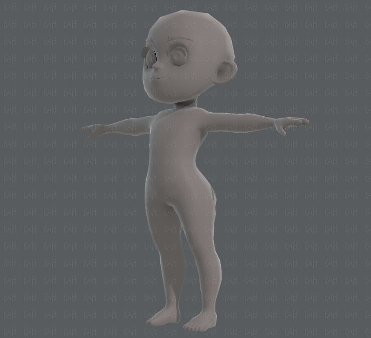 Base mesh girl characterV05 Low-poly 3D model_8