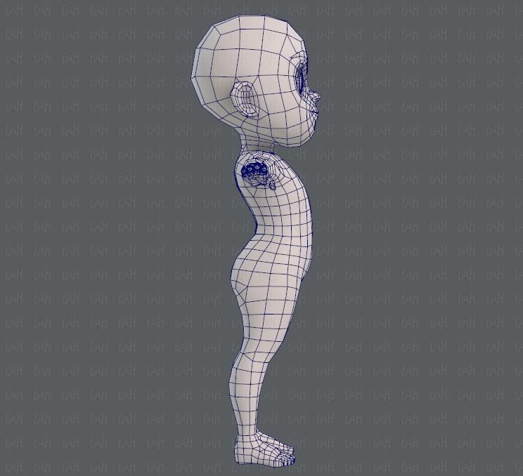 Base mesh girl characterV05 Low-poly 3D model_11