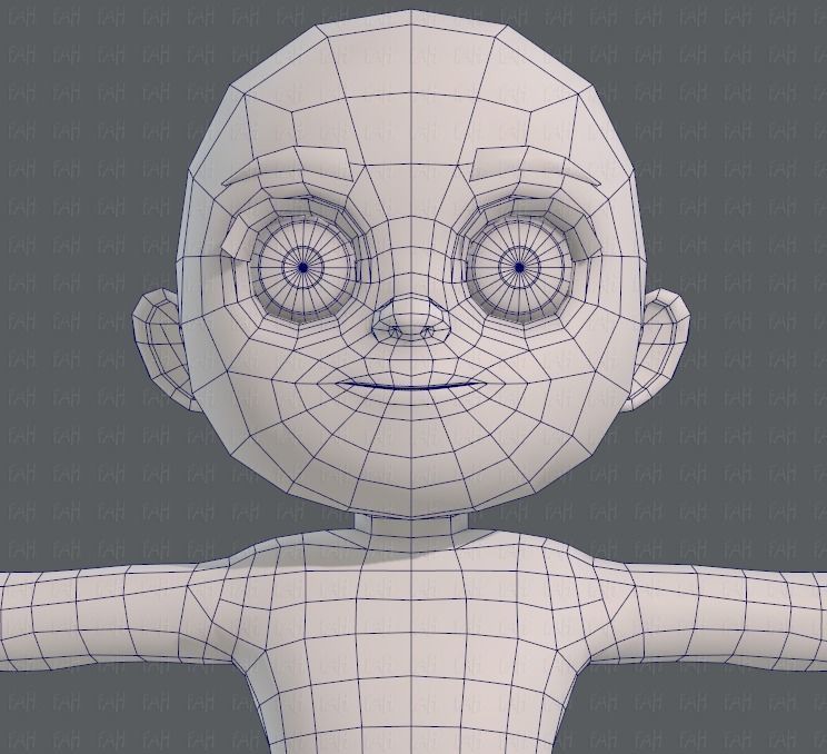Base mesh girl characterV05 Low-poly 3D model_25
