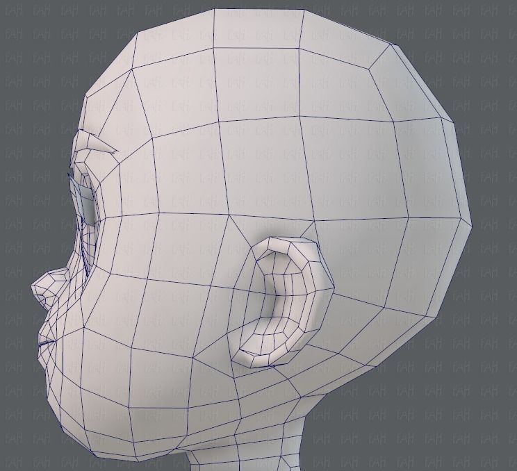 Base mesh girl characterV05 Low-poly 3D model_40