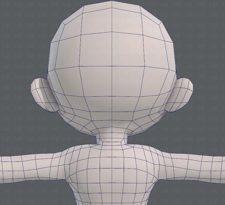 Base mesh girl characterV05 Low-poly 3D model_29