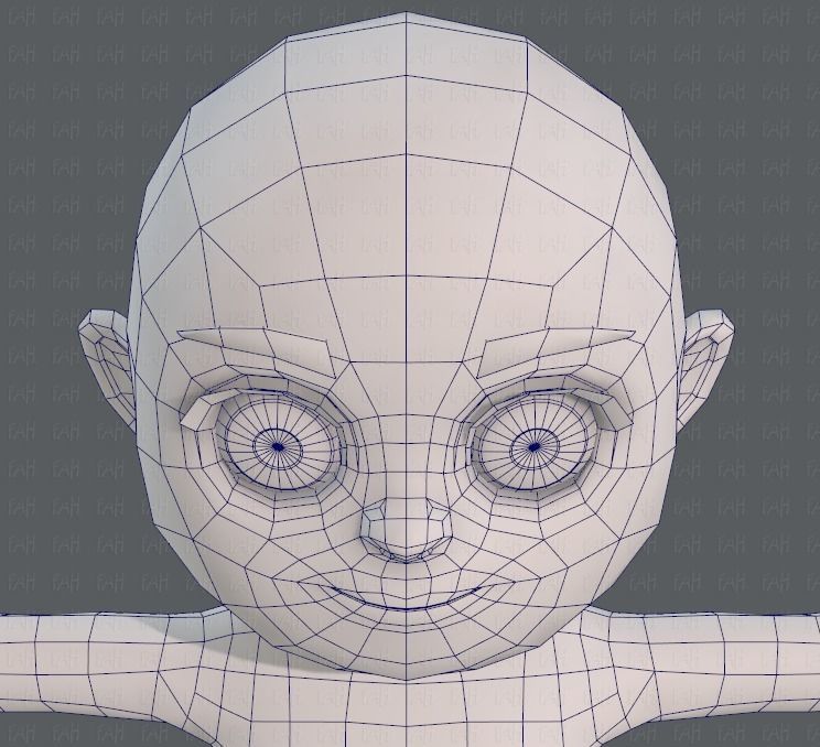 Base mesh girl characterV05 Low-poly 3D model_42