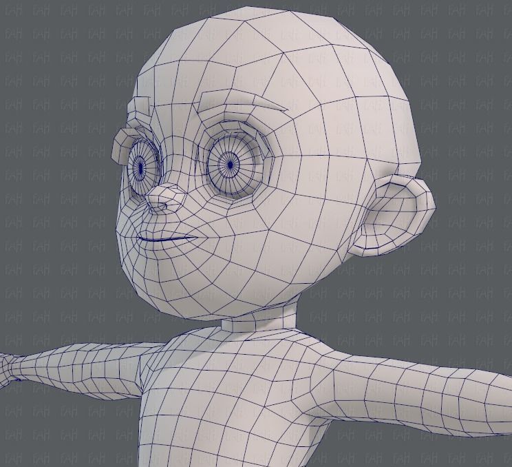Base mesh girl characterV05 Low-poly 3D model_32