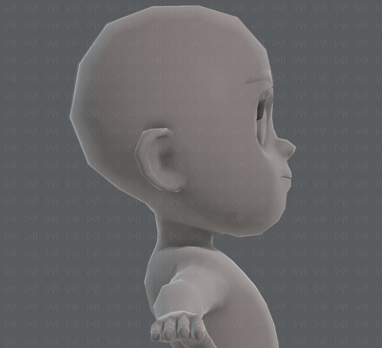 Base mesh girl characterV05 Low-poly 3D model_19