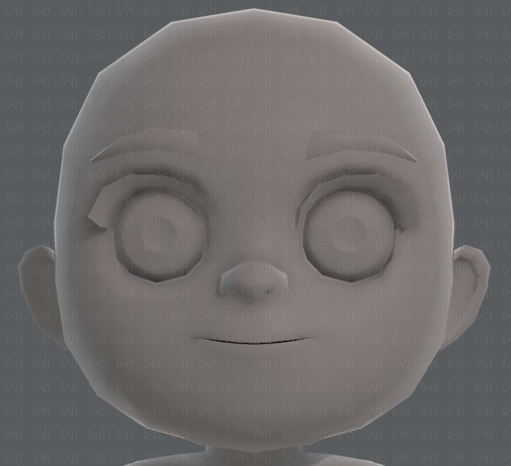 Base mesh girl characterV05 Low-poly 3D model_35