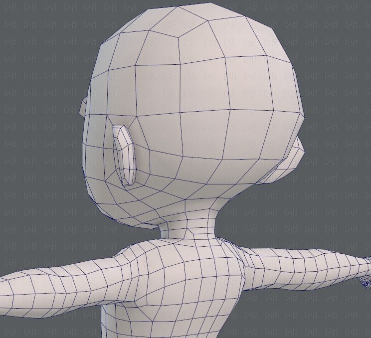 Base mesh girl characterV05 Low-poly 3D model_30