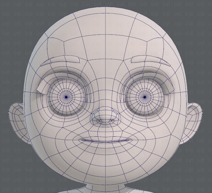 Base mesh girl characterV05 Low-poly 3D model_34