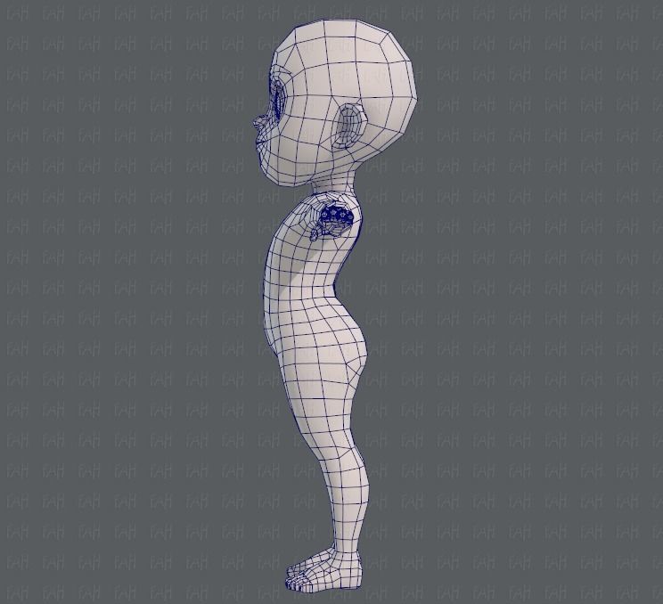 Base mesh girl characterV05 Low-poly 3D model_15
