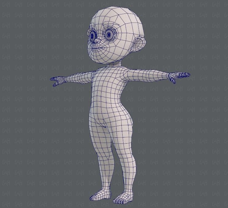 Base mesh girl characterV05 Low-poly 3D model_16