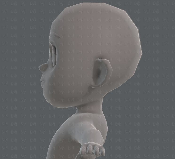 Base mesh girl characterV05 Low-poly 3D model_23