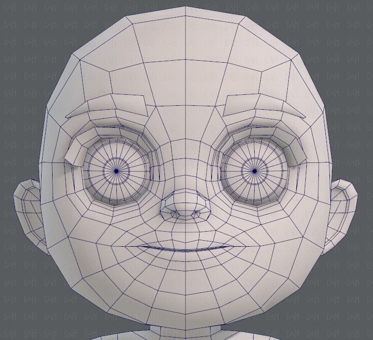 Base mesh girl characterV05 Low-poly 3D model_36