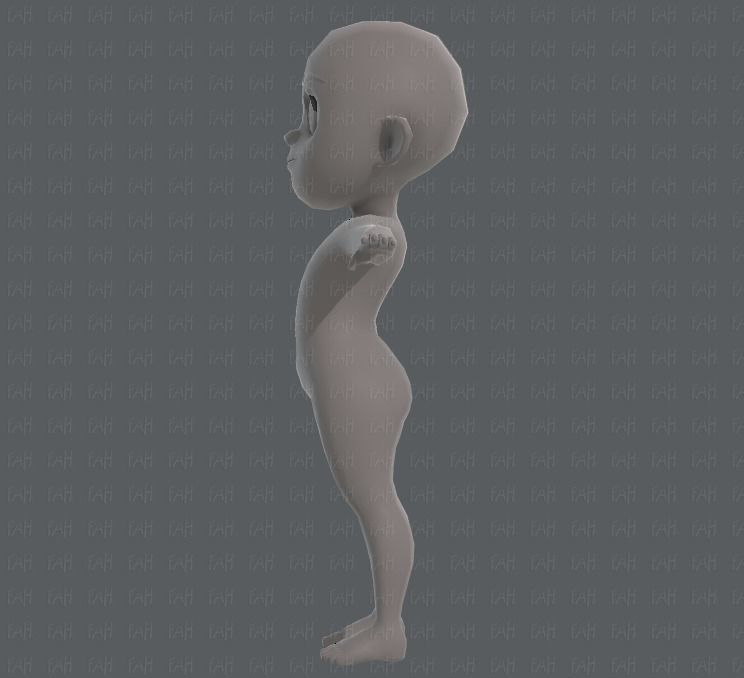 Base mesh girl characterV05 Low-poly 3D model_7