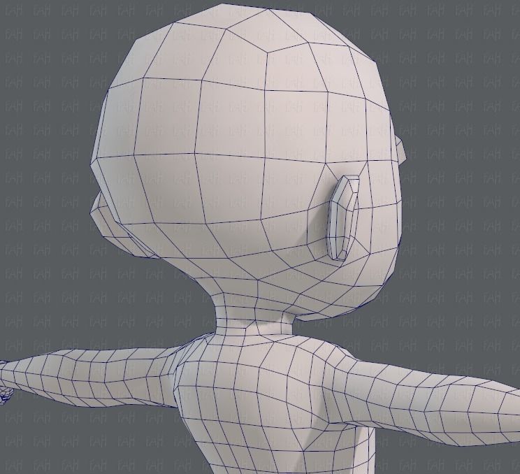 Base mesh girl characterV05 Low-poly 3D model_28