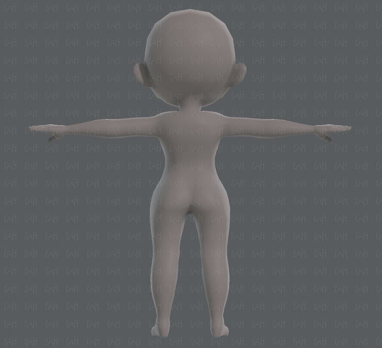 Base mesh girl characterV05 Low-poly 3D model_5