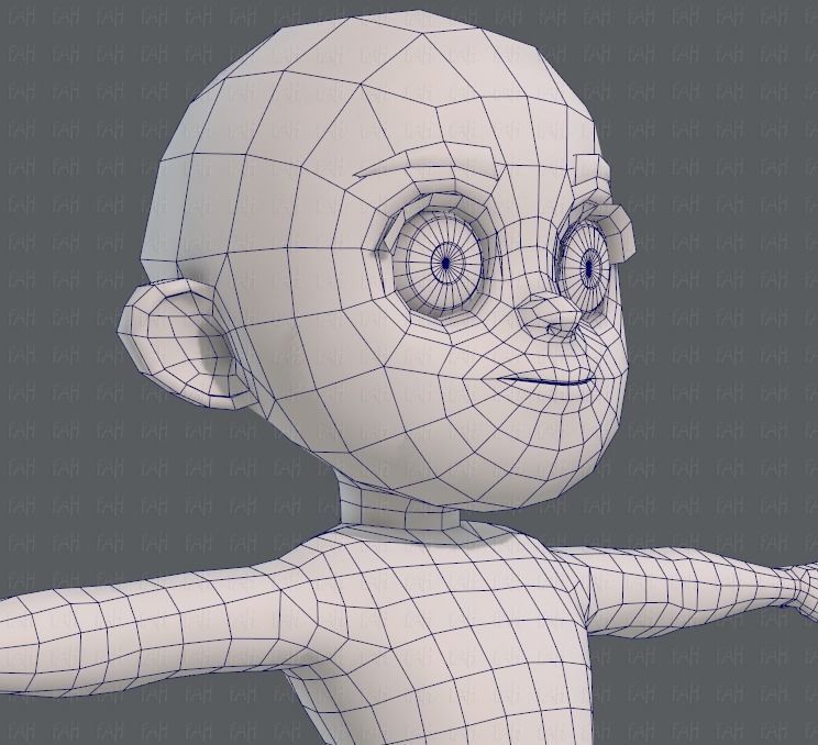 Base mesh girl characterV05 Low-poly 3D model_26