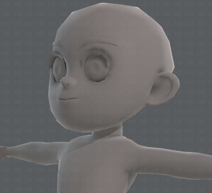 Base mesh girl characterV05 Low-poly 3D model_24