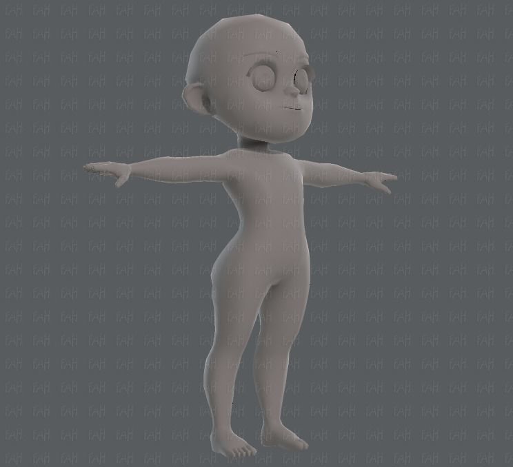 Base mesh girl characterV05 Low-poly 3D model_2