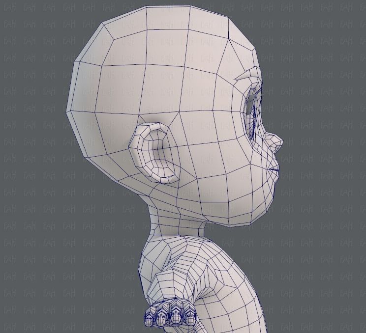 Base mesh girl characterV05 Low-poly 3D model_27