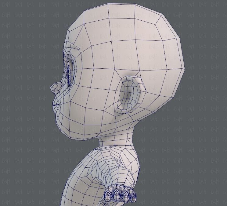 Base mesh girl characterV05 Low-poly 3D model_31