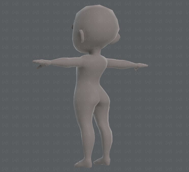 Base mesh girl characterV05 Low-poly 3D model_6