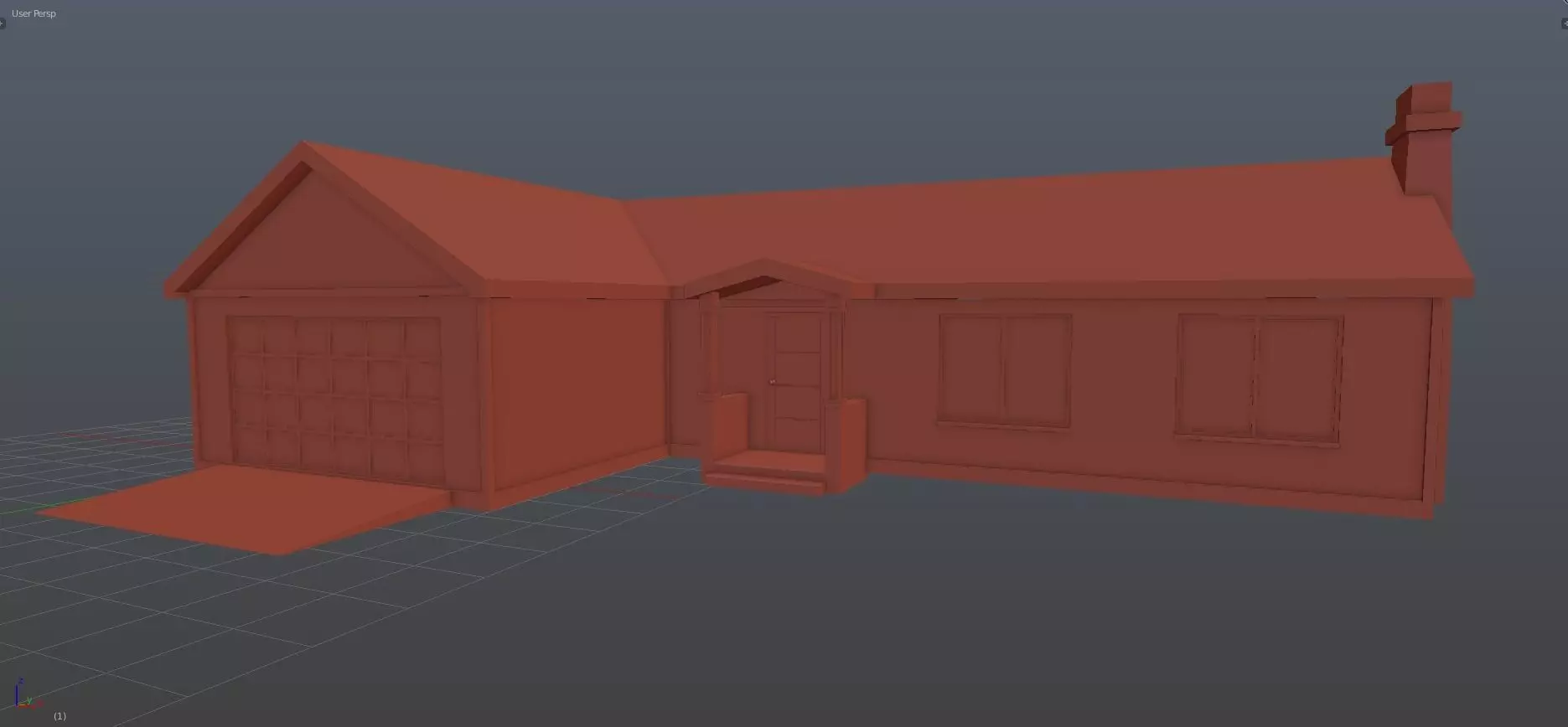 American House 01 Low-poly 3D model_0
