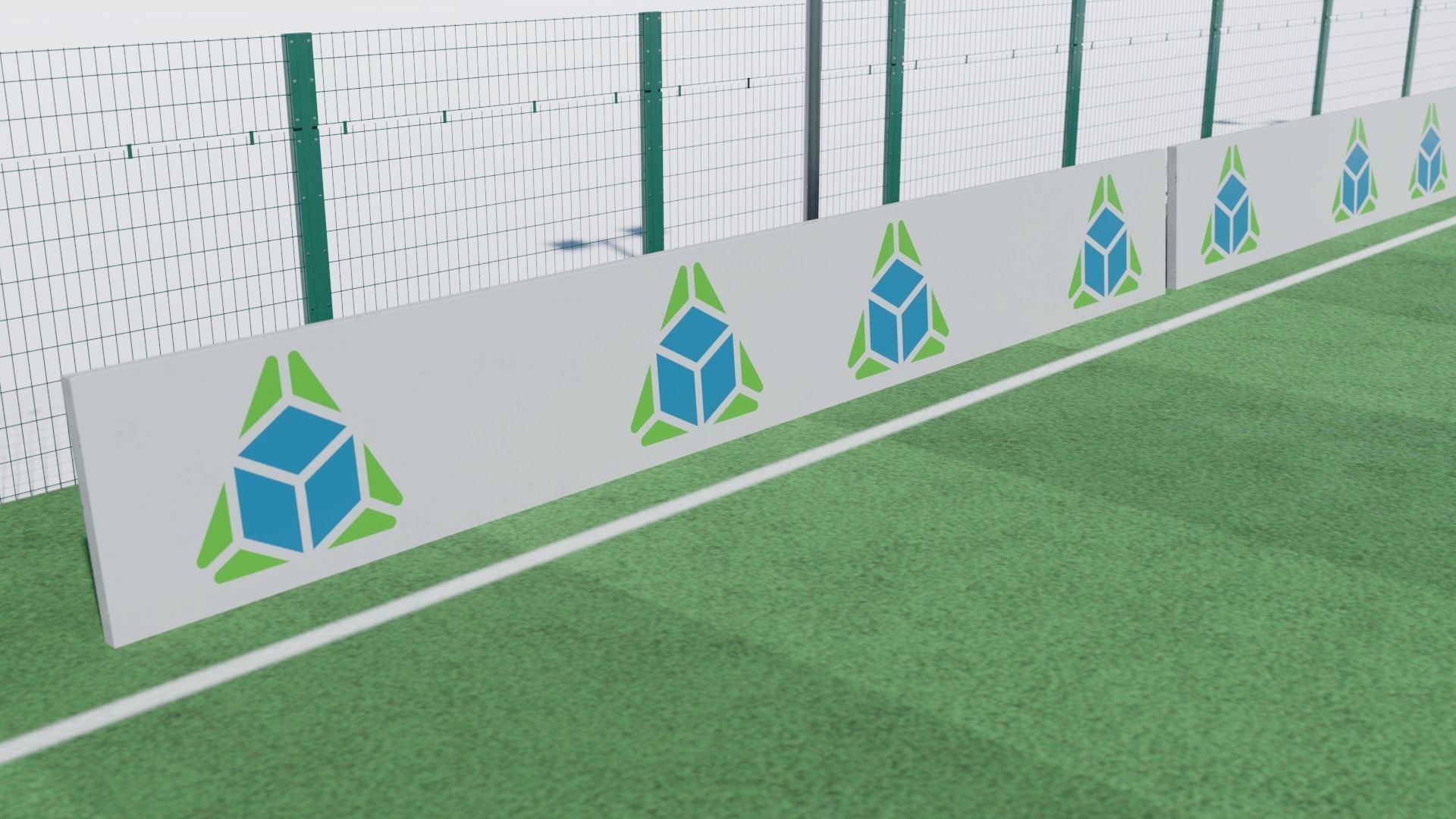 Football Soccer Advertising Sign Billboard Low-poly 3D model_6