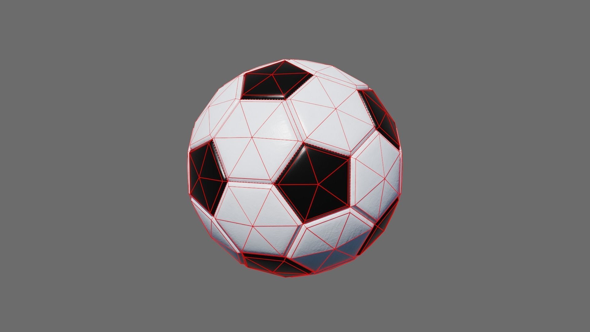 Football Soccer Ball Low-poly 3D model_3