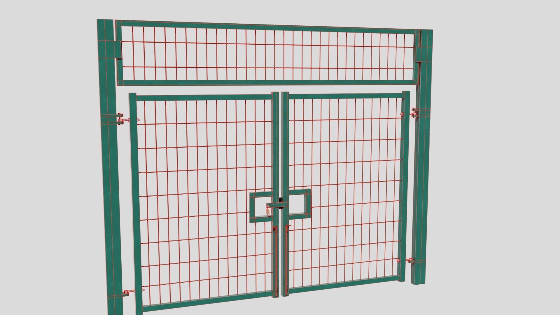 Football Soccer Fence Gate Low-poly 3D model_11