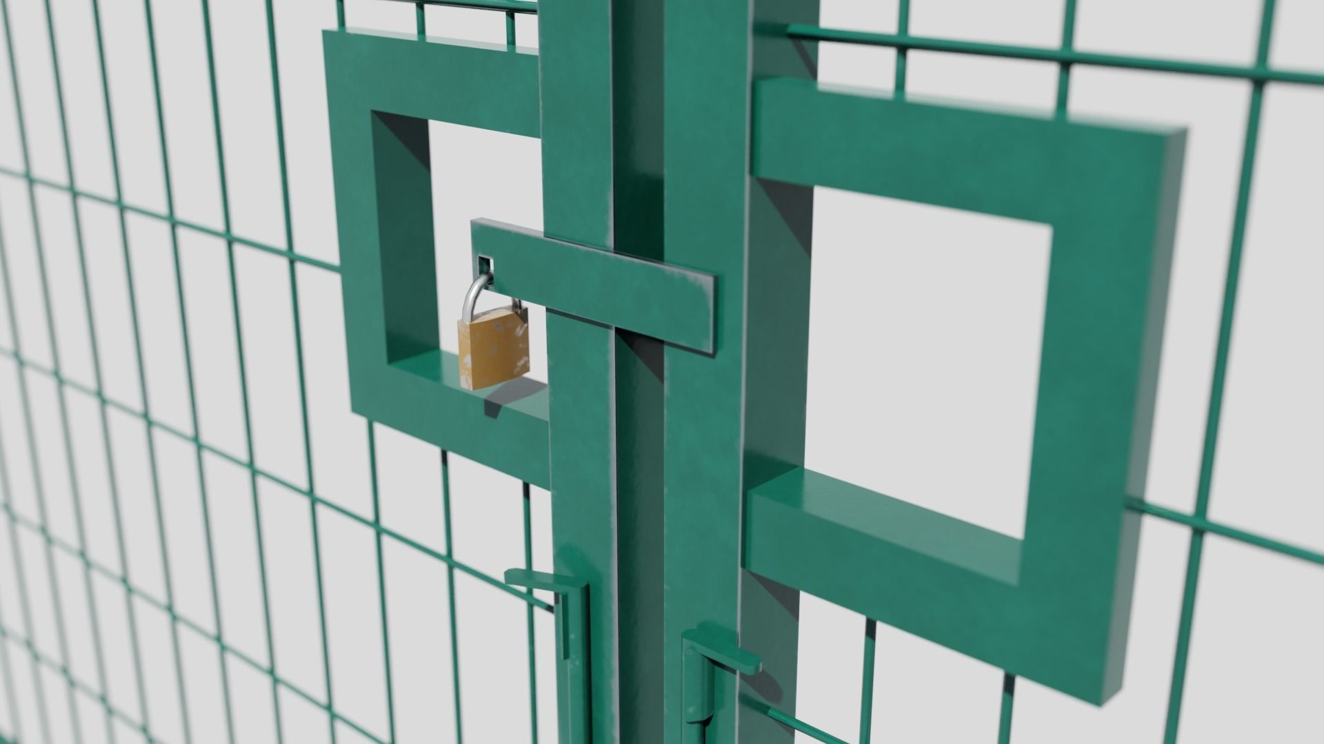 Football Soccer Fence Gate Low-poly 3D model_14