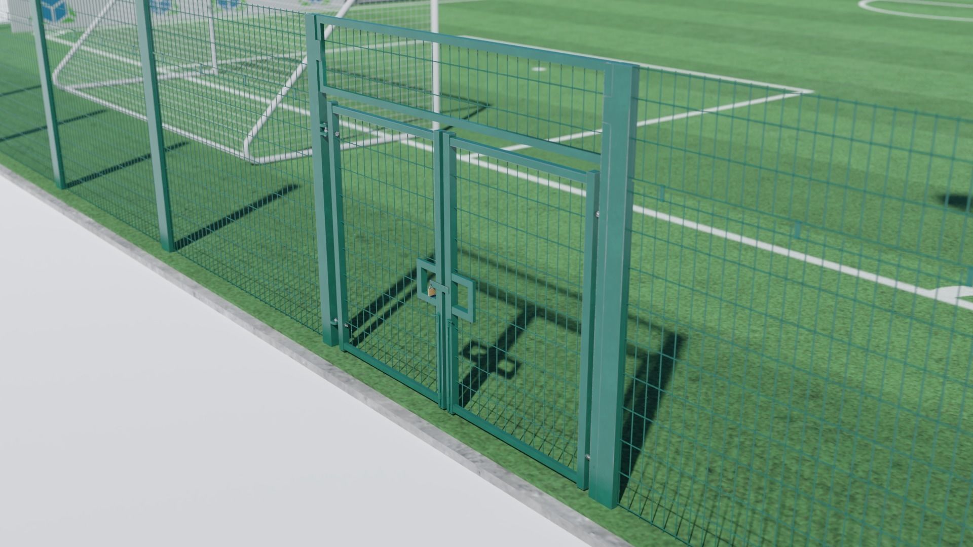 Football Soccer Fence Gate Low-poly 3D model_18