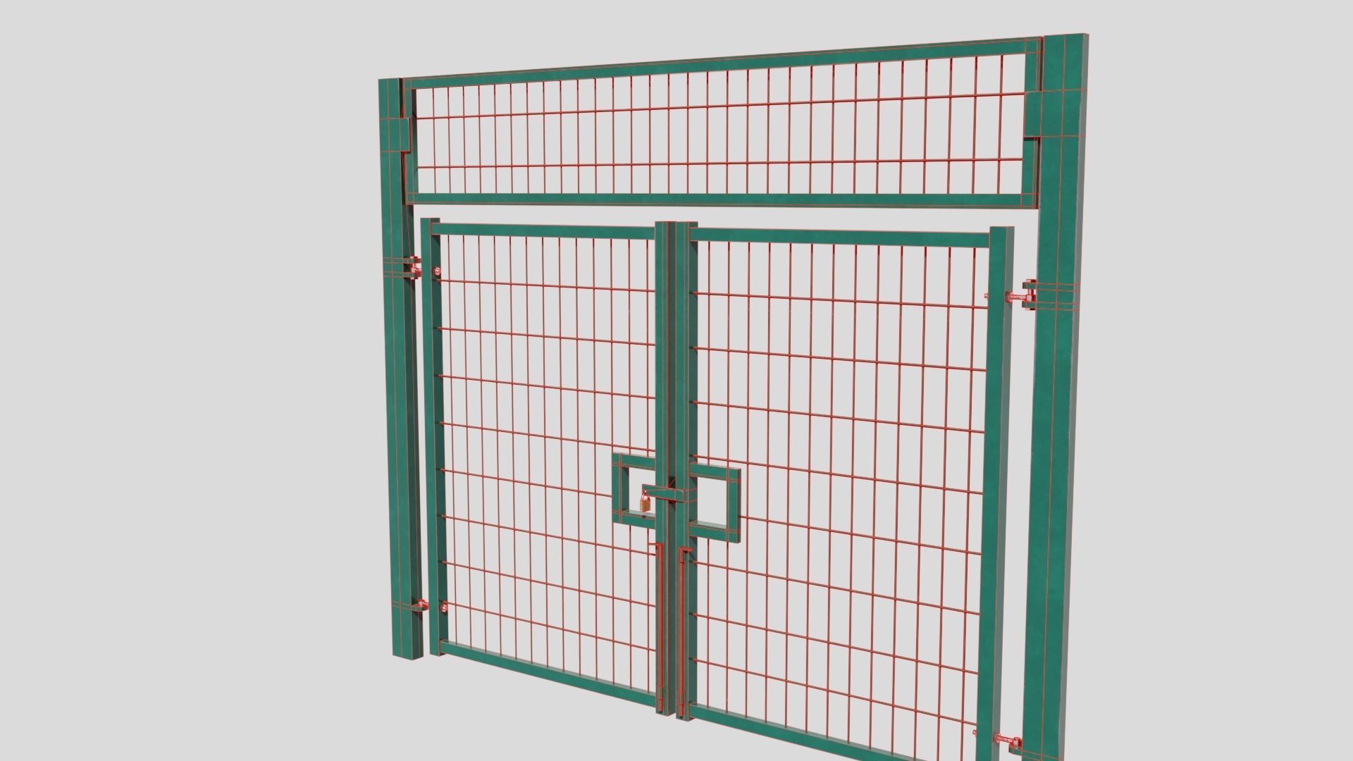 Football Soccer Fence Gate Low-poly 3D model_1
