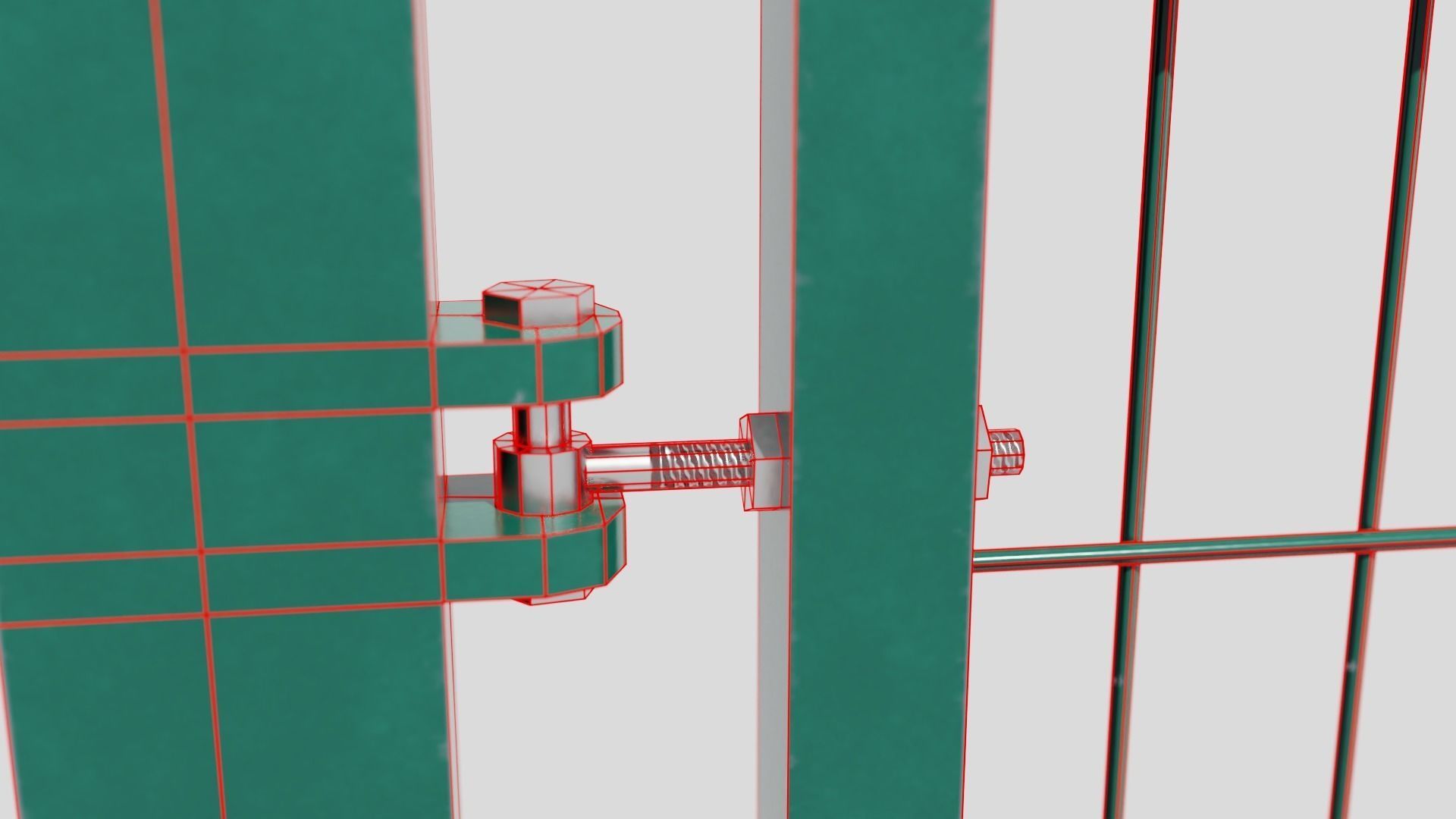 Football Soccer Fence Gate Low-poly 3D model_17