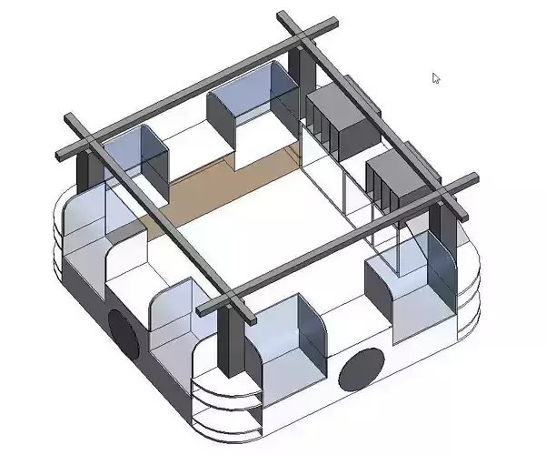 kiosk diagram showing layout of building 3D model