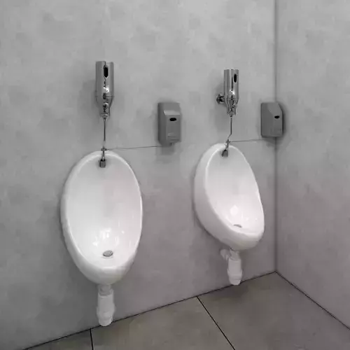 Urinal two urinals on wall