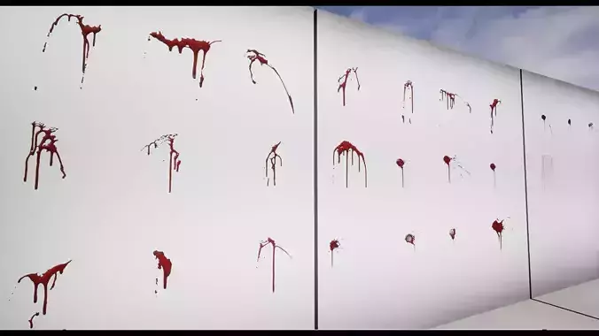 FX-Blood blood dripping on wall 3D model