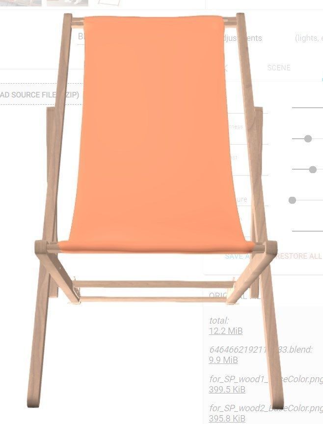 BEACH CHAIR Low-poly 3D model_4