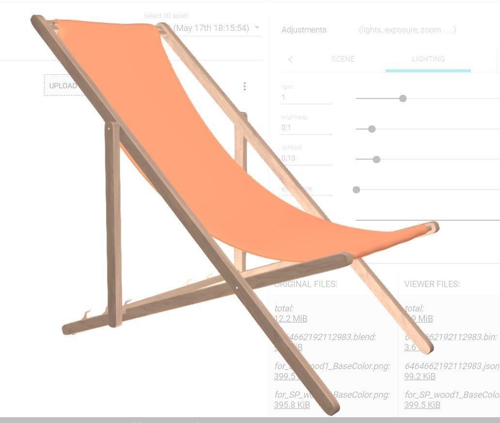 BEACH CHAIR Low-poly 3D model_3