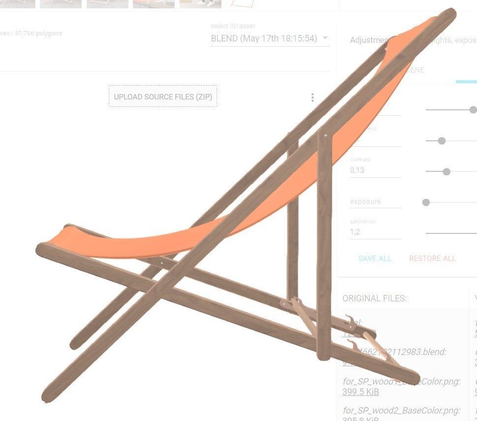 BEACH CHAIR Low-poly 3D model_2