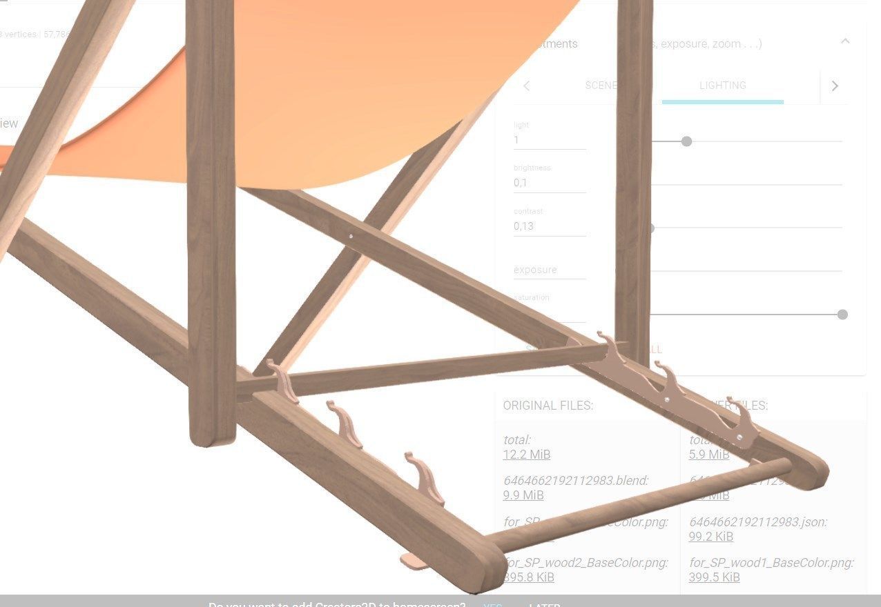 BEACH CHAIR Low-poly 3D model_1