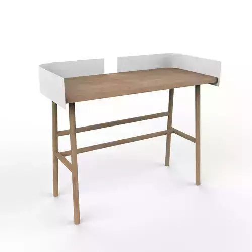 B desk with wooden legs and top