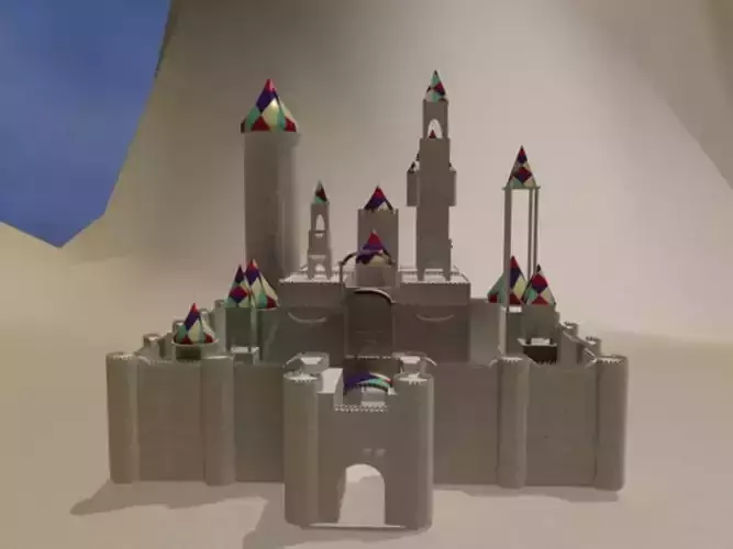 3D LOW POLY MEDIEVAL building CASTLE Low-poly 3D model