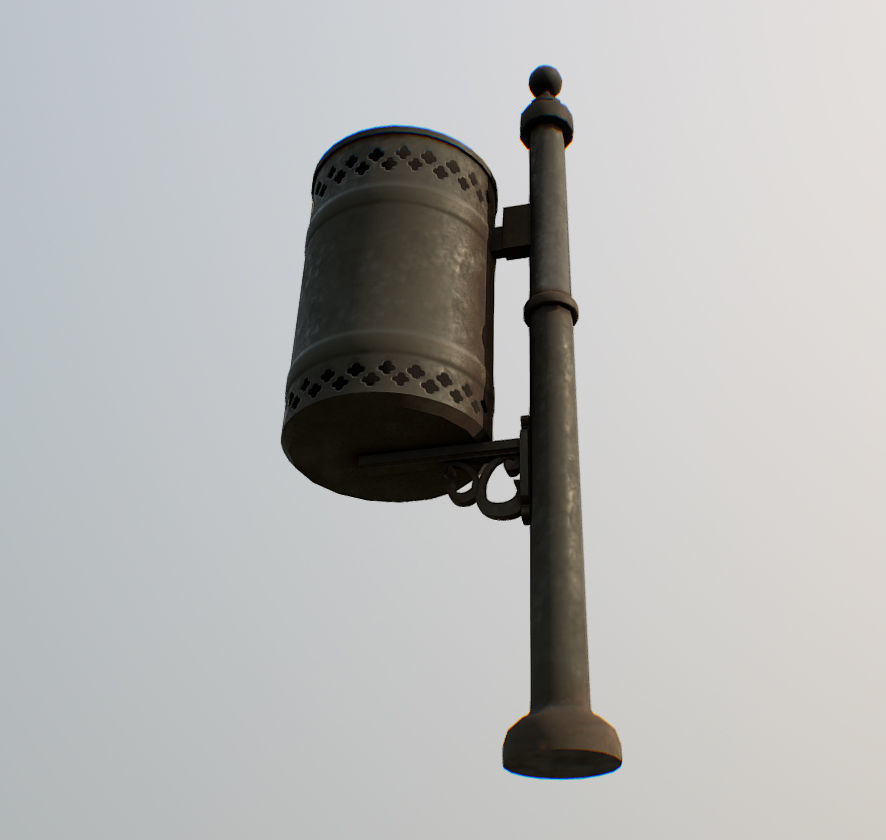 Trash Can Low-poly 3D model_2