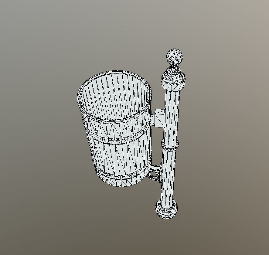 Trash Can Low-poly 3D model_5