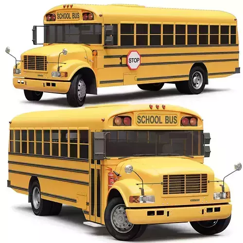  School Bus Blue Bird  3D model