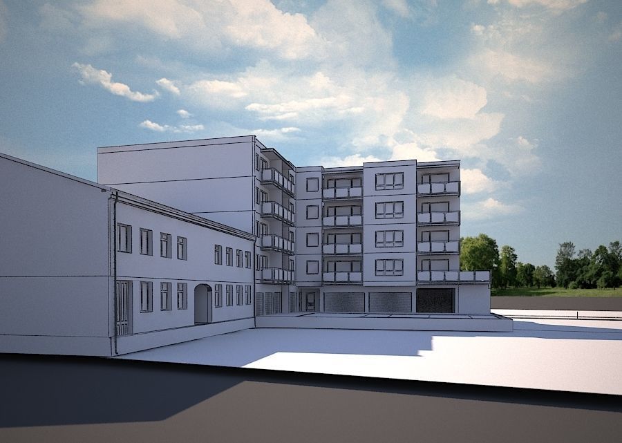 CORNER MULTI-FAMILY BUILDING  3D model_1