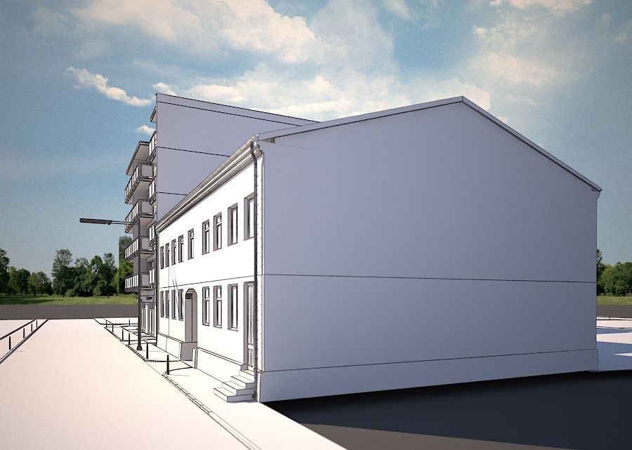 CORNER MULTI-FAMILY BUILDING  3D model_4