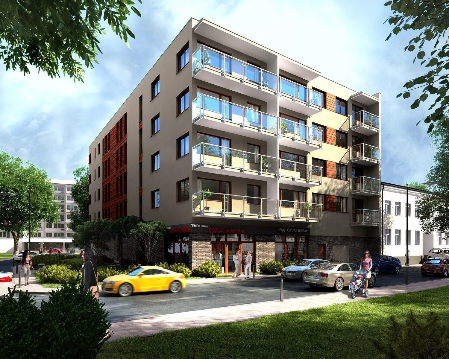 CORNER MULTI-FAMILY BUILDING  3D model_0