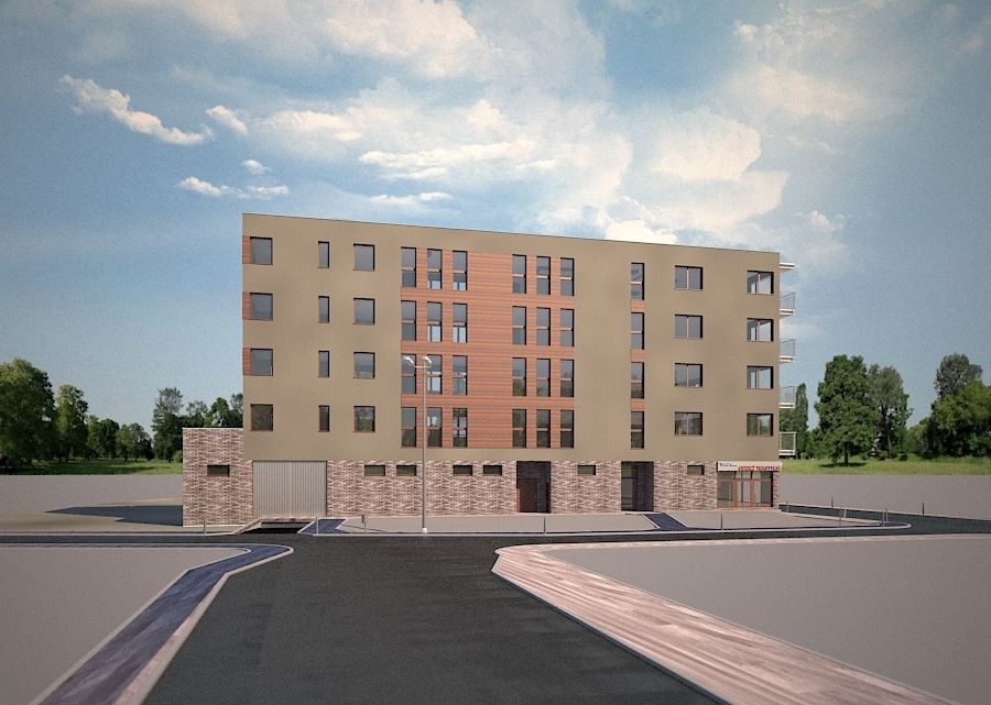 CORNER MULTI-FAMILY BUILDING  3D model_13